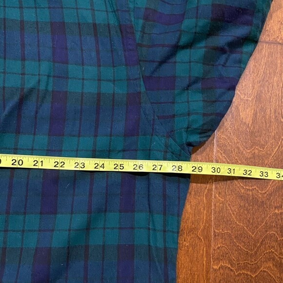 Polo Ralph Lauren Vintage 90s Plaid Flannel Navy Green Button Down Men's XL - Picture 6 of 7